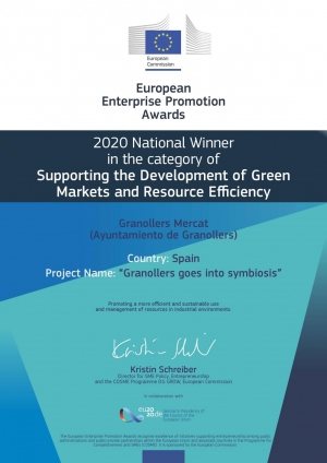 El programa &laquo;Granollers entra en Simbiosi&raquo; guanyador nacional dels Premis Europeus a la Promoci&oacute; Empresarial 2020